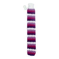 Healifty Hot Water Bag Long Hot Water Bottle with Knitting Cover for Back Legs Neck Purple Diamonds