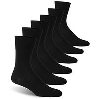 Facool Ankle Socks Diabetic, Men Women Moisture Wicking No Blister Anti Skid Cotton Cushion Non Binding Socks 6 Pairs Black X-Large