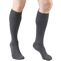Truform 20-30 mmHg Compression Stockings for Men and Women, Knee High Length, Closed Toe, Gray, Large