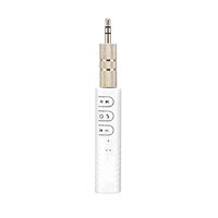 Universal 3.5mm Jack Bluetooth 4.2 Car Kit Hands Free Auto AUX Kit for Speaker Headphone Car Stereo Music Audio Receiver Adapter (White)