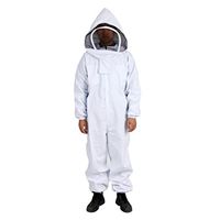 Andux Beekeeping Protective Suit Set Anti-bee Equipment One-Piece Beekeeper Suit with Veil Hood YFF-01 (XL)