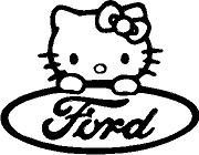 HELLO KITTY Ford - Vinyl Sticker|Cars Trucks Vans Walls Laptop
