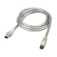 9 Pin To 6 Pin Bilingual Firewire, 6FT Clear