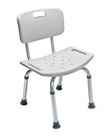 Lumex Platinum Collection Shower and Bath Chair with Backrest and Tool-Free Height Adjustment, 7921R-1