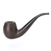MUXIANG Full Bent Tobacco Pipe Handmade Ebony Wood Pipe Tube 9mm Filters with 10 Pipe Cleaners Pipe Screen Filter Pipe Knife Scraper Stand Rack (AC0021)