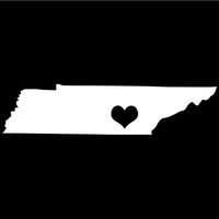 Tennessee State Love Decal Sticker (White), Decal Sticker Vinyl Car Home Truck Window Laptop