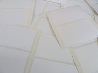 Pack of 40, 75x45mm (3 x 1.8 inch) Rectangular , White Paper Labels , Permanent Adhesive Stickers , Plain Multi Purpose Sticky Rectangles