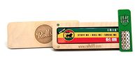 Rolls Wooden King Size Paper Holder, Irie King Size Rolling Papers, with Leaf Lock Gear Rolling Paper Size Grinder Card - 3 Items - Bundle