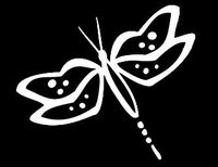 LLI Dragonfly | Decal Vinyl Sticker | Cars Trucks Vans Walls Laptop | White | 5.5 x 4.8 in | LLI1281