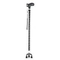 Tripod Walker Crutches Aluminum Retractable Vintage Anti-Skid Walking Stick 2 Color 68cm 9cm MUMUJIN (Color : Black)