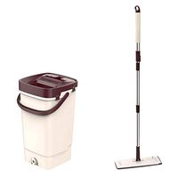 HXF- Rotating mop Hand free mop Wet and dry mop Mopping artifact Flat mop with bucket Household mop bucket Lightweight