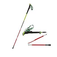 AKDSteel Telescopic Outdoor Climbing Stick Outside Lock Carbon Fiber Folding Walking Cane Red Green 40-130cm