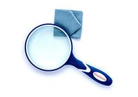 Illuminate Magnifying Glass 3X Reading Magnifier (Blue) for Seniors & Kids, 100MM Large Magnifying Lens with Non-Slip Soft Rubber Handle for Book Newspaper, Inspection, Insect and Hobby, Observation,