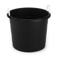 Homz Rope Handle Tub, 17 Gallon, Black, Set of 16