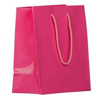 JAM PAPER Glossy Gift Bags with Rope Handles - Medium - 8 x 4 x 10 - Hot Pink - 6 Bags/Pack