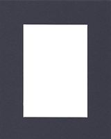 Pack of (10) 8x10 Acid Free White Core Picture Mats Cut for 5x7 Pictures in Navy Blue