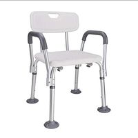 LXT PANDA Shower & Bath Chair with Padded Armrests and Back, Quick & Easy Tools Free Assembly, Lightweight & Seat Height Adjustable, Supports up to 300 lbs.