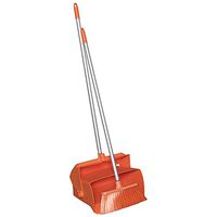 Remco 62507 Lobby Dustpan with Broom, Polypropylene/Polyester/Aluminum, 7" X 14" Bin, 37" Handle, Orange