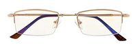 Blue Light Blocking,Reduce Eyestrain,Half-rim Titanium Bridge Computer Gaming Reading Glasses(Gold) +1.25