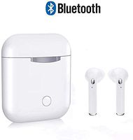 True Wireless Earbuds in-Ear Stereo Bluetooth Headphones Noise Cancelling Headsets Earphones Mini Wireless Headphone Bluetooth Earbuds - with Charging Cable (White-1)
