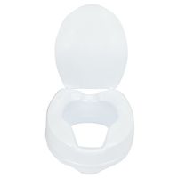 Binlin Raised Toilet Seat with Lid, Raised Toilet Seat, 4-Inch Elevated Height Over Commode, Increased Lift to Support Safety Stability and Comfort; Lightweight and Portable