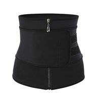 Healifty Waist Trainer Slimming Body Shaper Belt Sport Waist Trimmer Compression Belly Weight Loss Body Shapers Shapewear - Size M(Black)