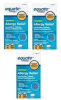 Equate 24 Hour Non-Drowsy Allergy Relief Loratadine Tablets, 10 mg, 60 Count (Pack of 3)