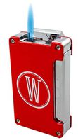 Personalized Visol Zidane Red Matte Cigar Lighter with Built-in Cigar Punch with Free Laser Engraving (Single Initial)