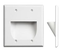 OSD Audio Inverted Pass Through Bundle Cable Wall Plate Dual Gang ABS Rigid Material