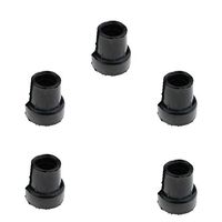 KOOBOOK 5Pcs Durable Anti-Slip Rubber Cane Replacement Tip Self Standing Walking Stick Tips Walking Stick End Crutch Feet 19mm Black