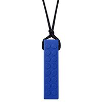 Munchables Chew Blockz Chewable Necklace for Kids - Sensory Chew Jewelry for Kids (Navy)