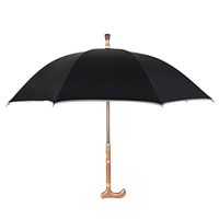 Crutches and Umbrellas Adjustable Anti-Slip Mountaineering Middle and Old Aged Crutch Sunscreen Solid Walking Stick Umbrella Multifunction Non-Slip Umbrella,Black