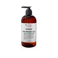 TF Labs Natural Hot Muscle & Massage Gel, 8 oz - Pain Relief, Soothes & Heals Sore Muscles, Perfect for Sports Massage, Helps Cellulite Reduction, SAFE for pregnant women and children.