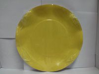 Ex.Tra. Disposable Scalloped Dinnerware Plates, Assorted Colors and Sizes (Medium, Light Yellow)