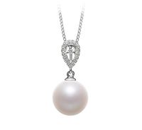 Regina White 10-11mm AAAA Quality Freshwater 925 Sterling Silver Cultured Pearl Pendant For Women