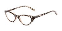 Readers.com Reading Glasses: The Brit Reader, Plastic Cat Eye Style for Women - Brown Leopard, 2.00