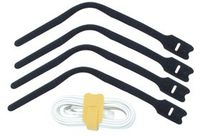 LINDY 300mm Hook and Loop Cable Tie, 10 Pack, Black (40795)