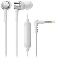 Audio-Technica ATH-CKR30iSSV SonicFuel In-Ear Headphones with In-Line Mic & Control, Silver-White
