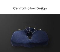 1PC Orthopedic Coccyx Memory Foam Chair Pillow Office Seat Pad Car Seat Wheelchair Big Fat Cushion Mats Hemorrhoid Treat Color Blue