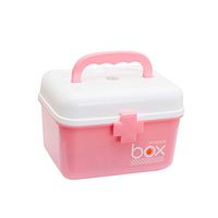 TINKSKY Pill Storage Box Organizer First Aid Kit Box with Removable Tray Handle Family Emergency Kit Storage Organizer - Size S (Pink)