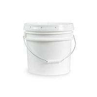 Ropak USA 3.5 gallon Food Grade White Plastic Bucket with Handle & Lid - Set of 1