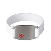 BAIYI Custom Engraving Medical Alert ID Bracelet for Kids, Silicone Emergency Bracelets White 6.5 inch