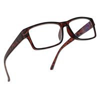 Rectangular 3 in 1 Prescription Reading Glasses Spring Hinge Classic Frame Progressive Magnification Strength Readers (Tortoise Frame, 1.75)