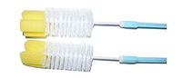 Portable Urinal Bedpan Brush Set of 2 Cleaning Brushes with Long Handled Sponge Plastic Head 48CM Yellow