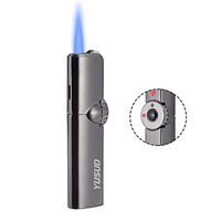 HUOWA Jet Torch Cigar Lighter, Blue Flame Cigarette Lighter with Flame Adjustable Dial, Butane Refillable (Fuel Not Included)