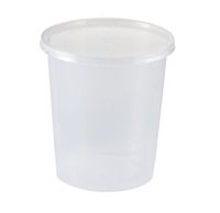 SafePro 32HD, 32 Oz Clear Plastic Soup/Food Containers with Lids, Microwavable Translucent, Plastic Deli Containers with Lids, Case of 50