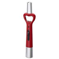 3 in 1 Multifunctional Butane Gas Lighter Metal Kitchen Gas Stove Igniter with LED Lighting and Bottle Opener Function for Outdoor Survival (Butane Not Included) (Red)