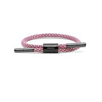 Power Ionics Weave Band Series Unisex Reflective Braided Rope Anions Sports Bracelets (Pink/GunGray Ring, Single Rope)