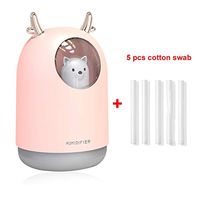 AIYASIWEI Easy to Carry 300ML Pet Ultrasonic USB Air Humidifier Timing Aroma Essential Oil Diffuser Cool Mist Maker Fogger with Light for Room Car (Color : P 2)