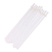 Vinjeely 10pcs Straight Drinking Straws Set Colorful Reusable PP Hard Plastic Stripe Drinking Straws for Party Wedding Decoration 9.06 Inches (White)